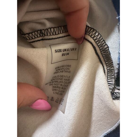 Maniere De Voir Body Print Set Sz 2 Top Sz 4 Bottoms Black Blue Nice Cond! - Picture 5 of 12